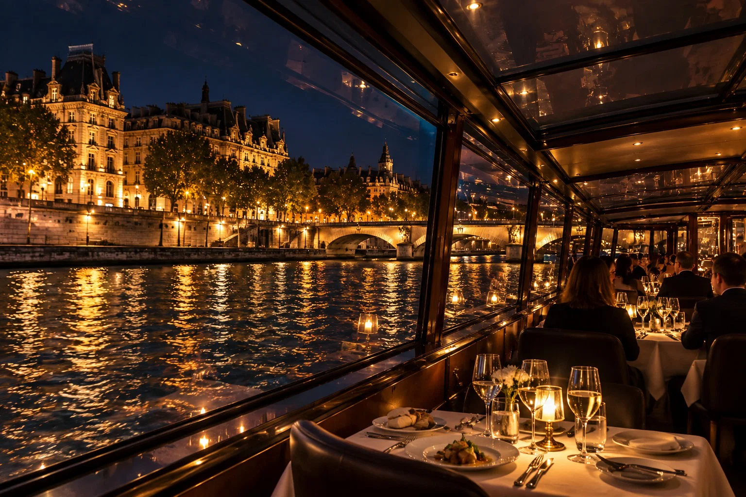 Jantar no Barco do Bateaux Parisiense